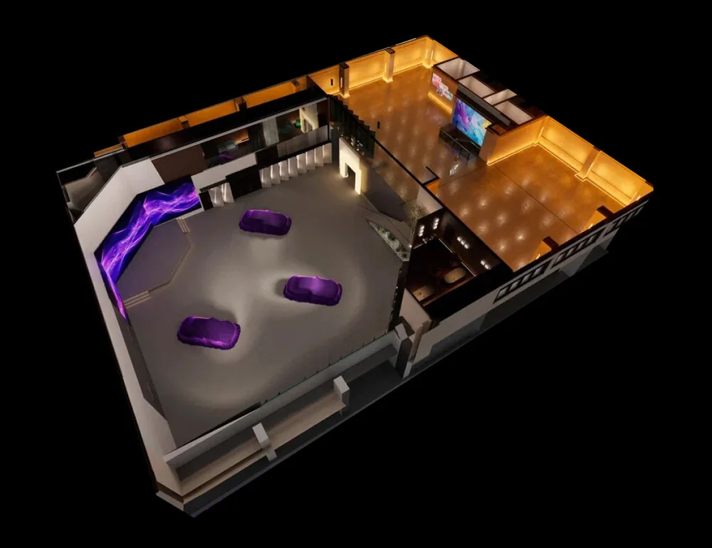 3D-модель главного зала Connect: презентация автомобилей с заездом в зал