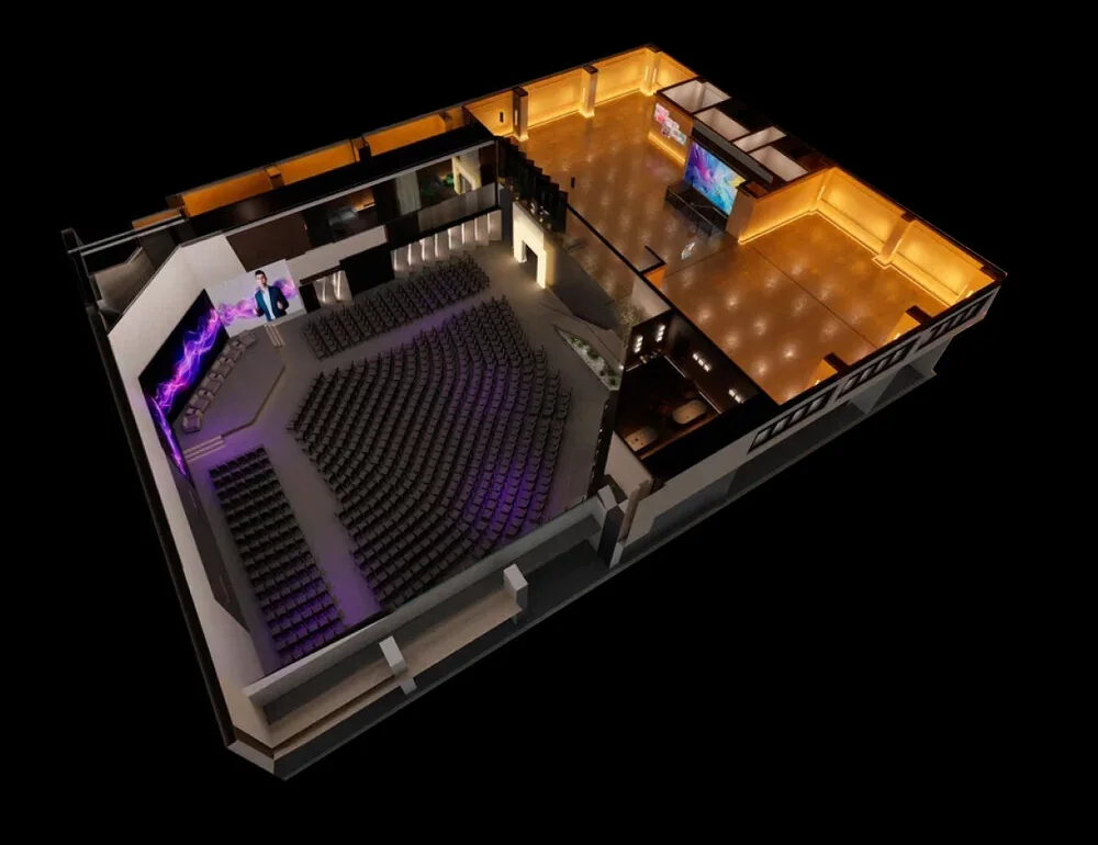 3D-модель главного зала Connect: театральная рассадка на 800 участников